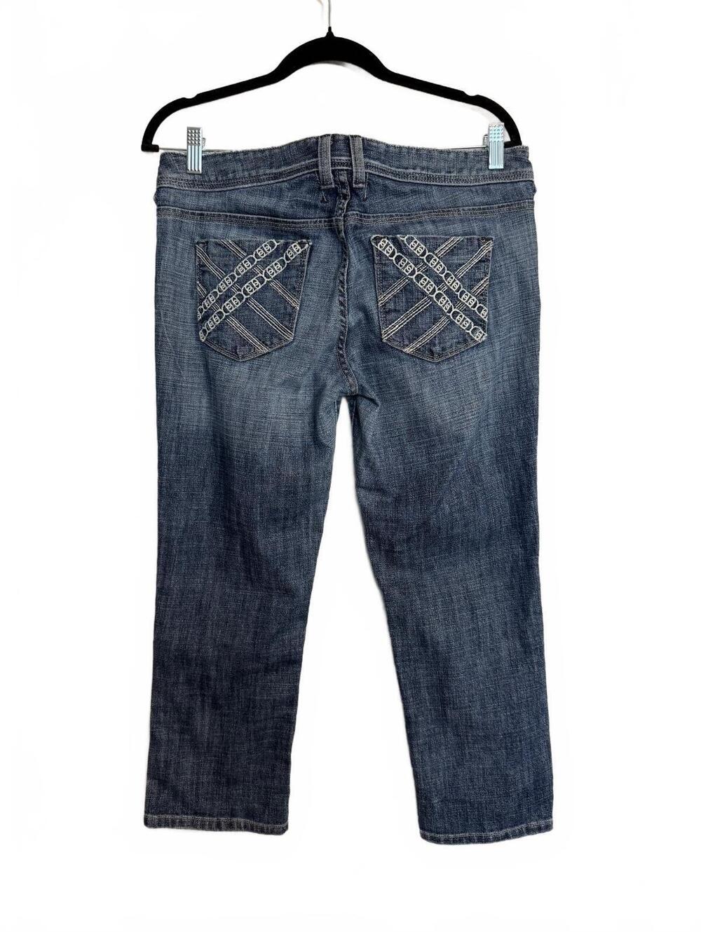 Y2K Bebe Cropped Straight Leg Denim Jeans low rise